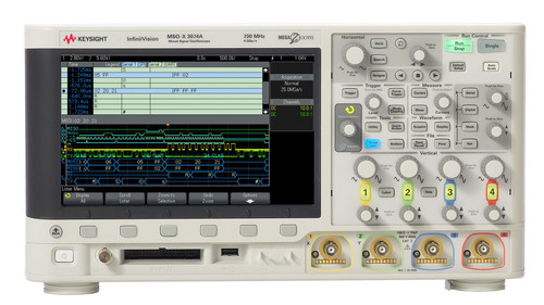 Keysight Msox3024A Mixed Signal Oscilloscope: 200 Mhz, 4 Analog Plus 16 Digital Channels