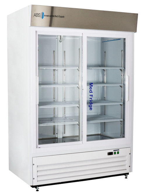 American Biotech Supply Ph-Abt-S47G Standard Pharmacy Value Laboratory Refrigerator, Double Slide Glass Door, 47 Cu. Ft. Capacity, White