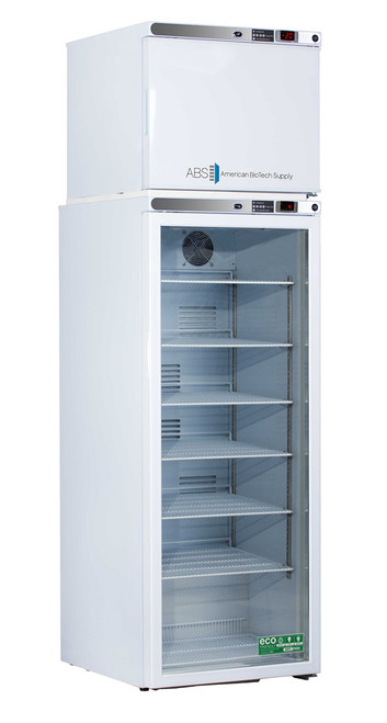 American Biotech Supply Abt-Hc-Rfc12G Premier Combination Refrigerator/Freezer, 1 Glass/1 Solid Doors, 12 Cu. Ft. Capacity, White