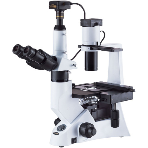 Amscope 40-1000X Inverted Infinity-Corrected Phase-Contrast Biological Microscope With 30W Illumination + 14Mp Imaging System