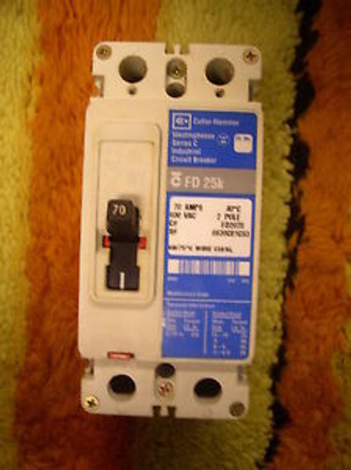 Westinghouse FD2070 70 Amp Circuit Breaker 2-POLE 25K 600V