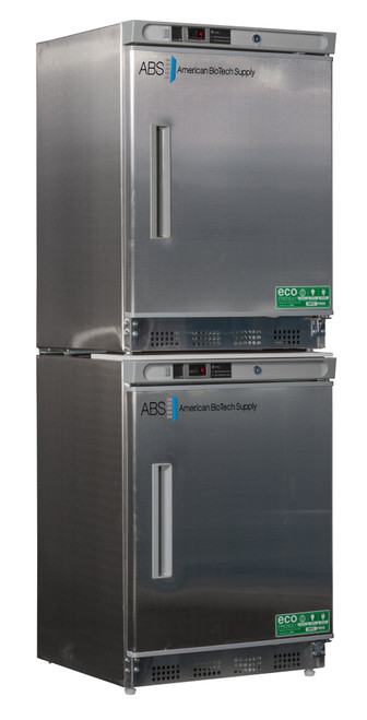 American Biotech Supply Abt-Hcrfc9Ss Premier Combination Refrigerator/Freezer, 2 Solid Door, 9 Cu. Ft. Capacity, Stainless Steel