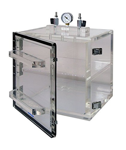 Vacuum Desiccator Cabinet With Swing Door Clear Acrylic, 14X14X14 In. Perforated Shelf & Vacuum Gauge