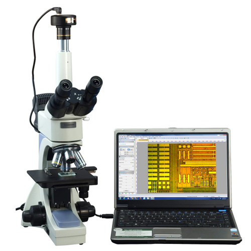 OMAX 40X-2500X Digital Infinity Trinocular Polarizing Metallurgical Microscope with 9MP Camera and 100X Dry Objective