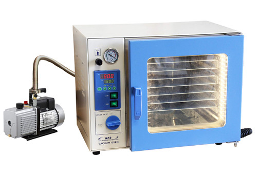 HFS (R) LED with 12 Shelves - 1.9 Cu Ft. 16x14x14" Stainless Steel Chamber Vacuum Oven, 10 Shelves, 12CF Pump, Fittings