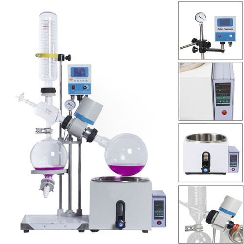 1L-5L 110V 0-120rpm 0-99? High Performance Lab Rotary Evaporator Rotavapor SENCO Equipment w/Motor Lift, Digital Heating Bath, Condenser Full Set of Glassware Kits RE-201D RE-501