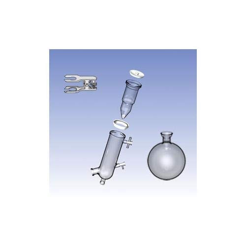 ACE GLASS 3937-12 Series Complete C Assembly Glassware, Safety Coated Outer Trap, Plus Coated 1000 mL Receiving Flask and Stainless Steel Clamp