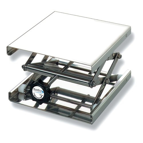 BrandTech B11190 Stainless Steel Laboratory Support Jack, 40cm Length x 40cm Width Plate Size, 15.7" Maximum Height