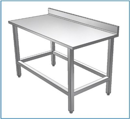 WLTBL3048HLS - 48" - Stainless Steel Wall Table with Half Lower Shelf, Kloppenberg & Co. - Each