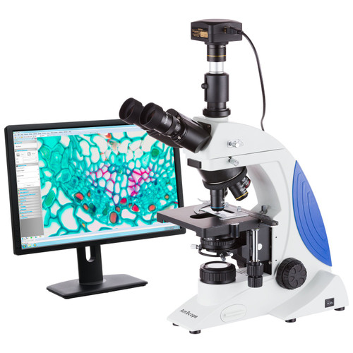 AmScope 40X-1600X Plan Infinity Kohler Laboratory Research Microscope + 18MP USB3.0 Camera