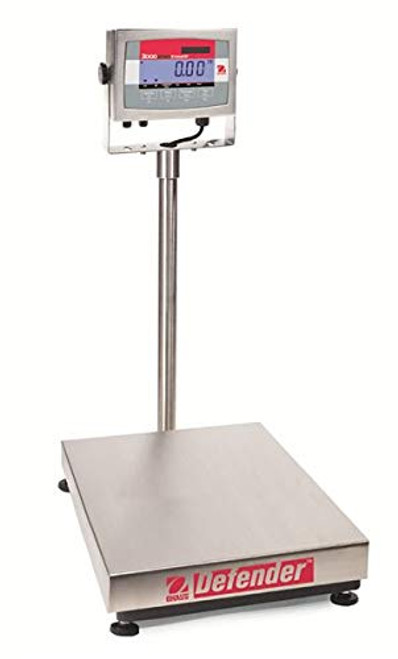 Ohaus D32XW60VL Defender 3000xw Washdown 60kg Industrial Scale, 115 V, 22.5 x 16.5"