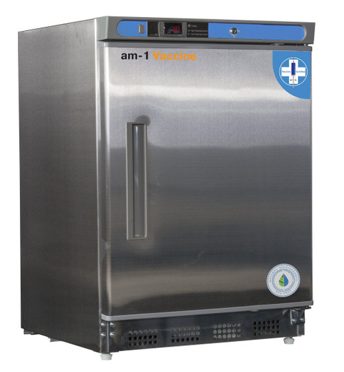 am-1 AM-VAC-UC-RSP-04-SS Undercounter Vaccine Refrigerator, Vaccine Premium Stainless Steel 4.5 cu. ft,33.4" H, 23.75" L, 23.75" W, Stainless Steel