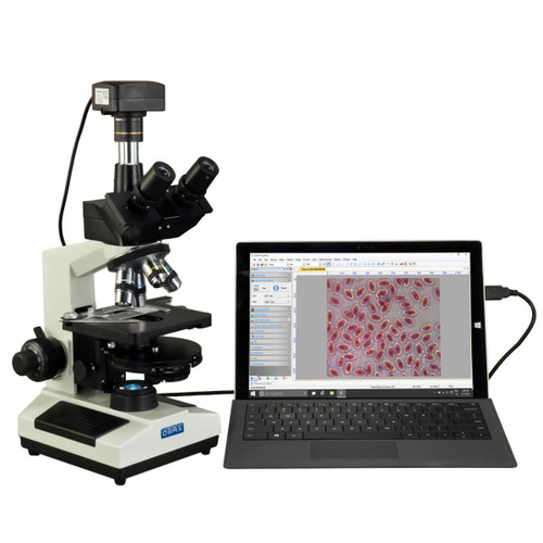 OMAX 40X-2500X 10MP USB3 PLAN Phase Contrast Trinocular LED Lab Microscope with Turret Phase Disk