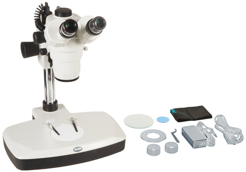 Motic 1100200500191 SMZ-168-TL Trinocular Stereo Zoom Microscope, WF10x Eyepieces, 7.5x-50x Magnification, 0.75x-5x Zoom Objective, Greenough Optical System, Upper and Lower Halogen Illumination, Fixed Stage, 100V-240V