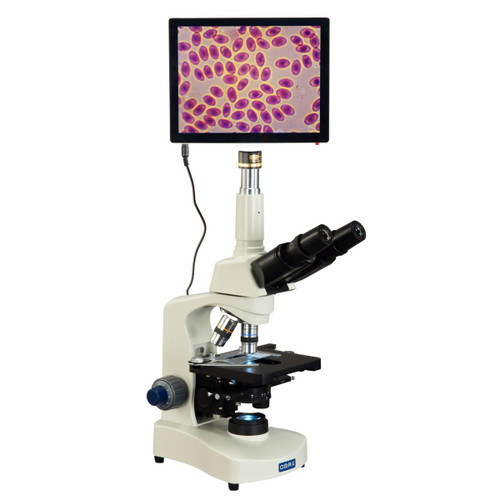 OMAX 40X-2500X 5MP Touchpad Screen Phase Contrast and Darkfield LED Trinocular Compound Microscope