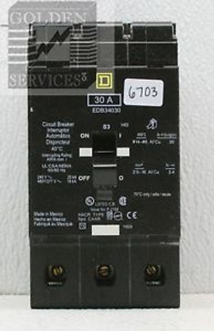 Square D EDB34030 Circuit Breaker 480Y/277V 30A 3P