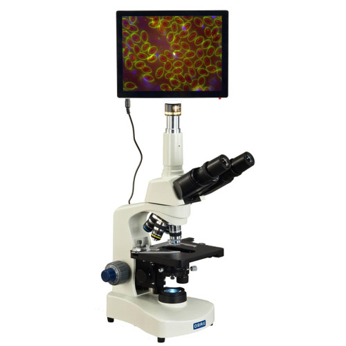 OMAX 40X-2000X 5MP Touchpad Screen Darkfield Lab Siedentopf Trinocular LED Microscope for Live Blood