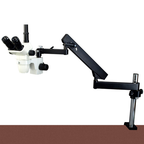 OMAX 6.7X-45X Stereo Microscope+Articulated Stand+144 LED+5.0M Camera