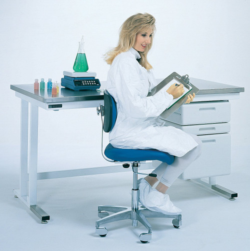 1521-45 Cleanroom Workstation, Solid Top with Powder-Coated Base, Heavy-Duty,"A" Frame, 30" Length, 34" Height, 48" Wide, Stainless Steel