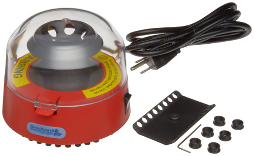 Benchmark Scientific BSC1006-R Red Mini Centrifuge With 2 Rotors and 6 Adapters-1570480349