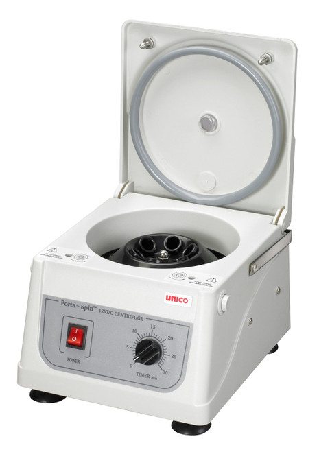 UNICO C826 Porta-Spin Portable Centrifuge, 3700 RPM Fixed Speed, 6 Place Rotor, 30 Minutes Timer, 6 x 10 mL Capacity, 12 VDC