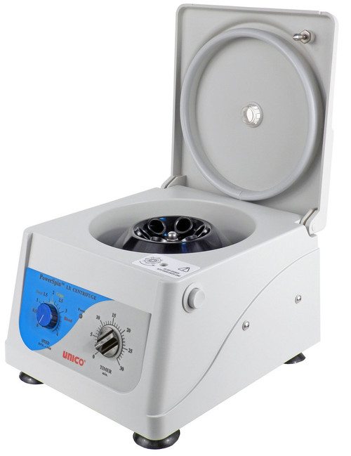 UNICO C856 Power Spin Model LX Centrifuge, 300-4000 RPM Variable Speed, 30 Minutes Timer, 6 Place Rotor, 6 x 10 mL or 3 x 15 mL Capacity, 110V