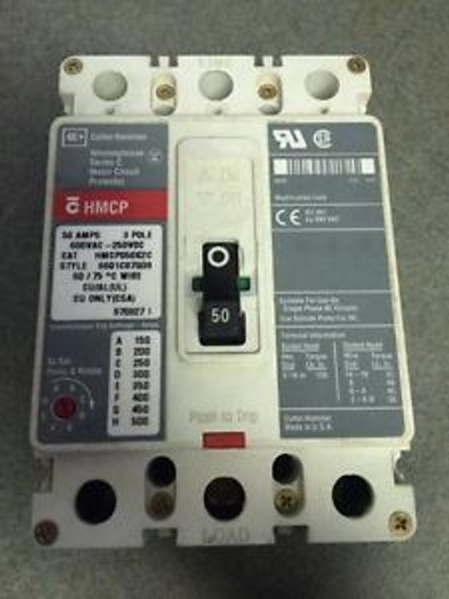 Cutler Hammer HMCP HMCP050K2C 50A 3 Pole Circuit Breaker