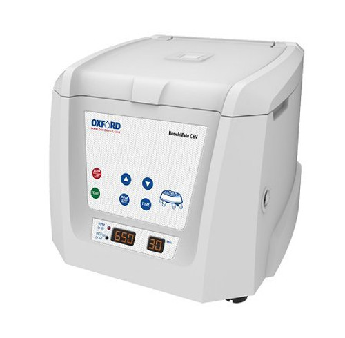 C6V, Oxford LP Clinical Centrifuge, Comes with a Fixed Angle Rotor (6 x 10/15ml Capacity) and adapters for Smaller 5ml, 7ml, 9/10 ml & 1.5/2 ml Tubes, Precise RPM Setting from 500-6500.