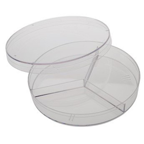 CELLTREAT Scientific Products 229683 Triple Compartment Sterile Petri Dishes, 100 x 15 mm; 500/cs