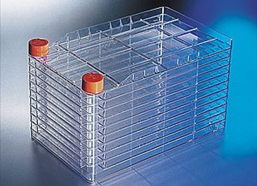 Corning CellBIND CellSTACK 3320 Polystyrene Rectangular Flask Chamber with Vent Caps, 6360 cm2 Growth Area (Case of 6)