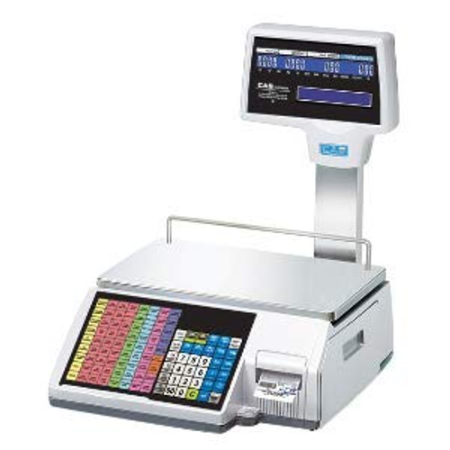 CAS CL5500R-60(W), Label Printing Scale with Pole Display & Wireless Card, 0-30 lb x 0.01/30-60 lb x 0.02 lb, NTEP CAS CL5500R-60(W), Label Printing Scale with Pole Display & Wireless Card, 0-30 lb x 0.01/30-60 lb x 0.02 lb, NTEP
