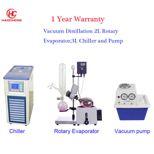 haocheng 2L 110V Lab Solvent Distillation Rotary Evaporator Hand Lifting,Chiller and Pump