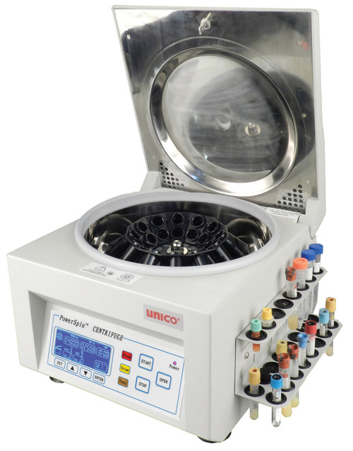 UNICO C8724H Model C8724 DX Centrifuge, 1000-3400 RPM Variable Speed with 0 RPM Safety Lid Latch, 60 Minutes Digital Timer, 24 Place Rotor, 24 x 10 mL or 16 x 15 mL Capacity, 24 Place Rack, 110V