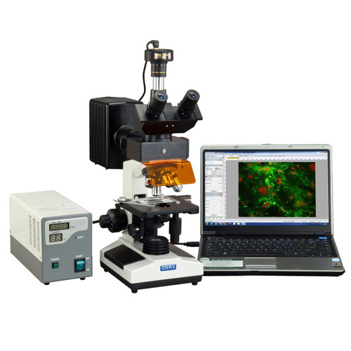 OMAX 40X-2500X Advanced EPI-Fluorescence Trinocular Biological Microscope with 3MP USB Digital Camera