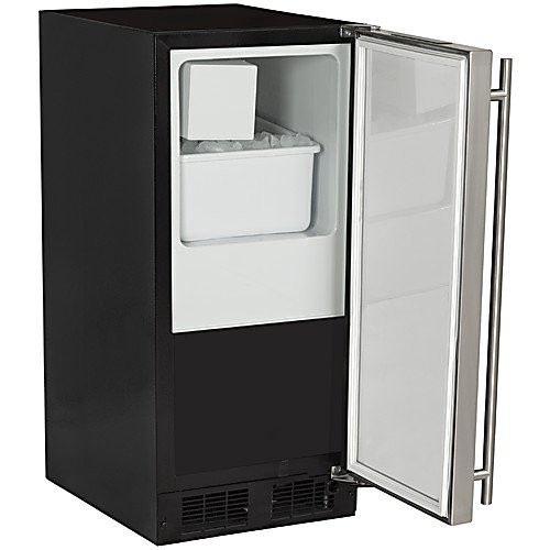 Marvel/Div Northland ML15CRS1RS 15" Ice Maker, Black Cabinet, Solid Stainless Steel Door, Crescent Cube, Manual Defrost, Right Hinge, 120V/60 Hz