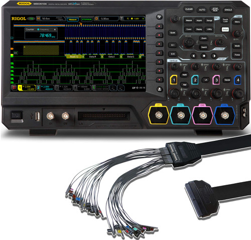 Rigol MSO5104 LA KIT - Four Channel, 100 MHz Mixed Signal Oscilloscope with PLA2216 Logic Probe