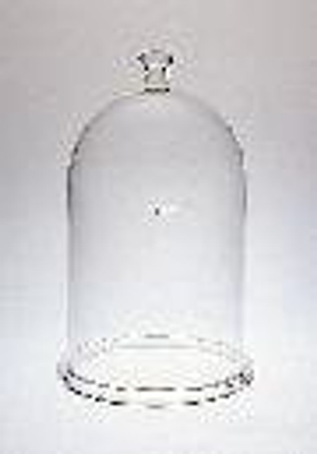 Corning Pyrex Borosilicate Glass Bell Jar with Top Knob and Ground Flange, 222mm O.D. (Case of 2)
