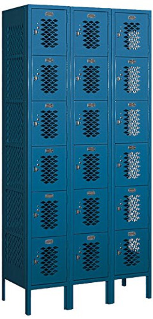 Salsbury Industries 76365BL-U Six Tier Box Style 36-Inch Wide 6-Feet High 15-Inch Deep Unassembled Vented Metal Locker, Blue