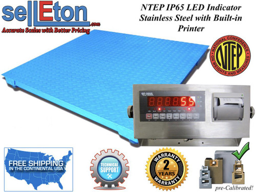 Selleton Ntep Legal Industrial 48" X 60" 4' X 5' Floor Scale 5000 X 1 Lb W. Printer