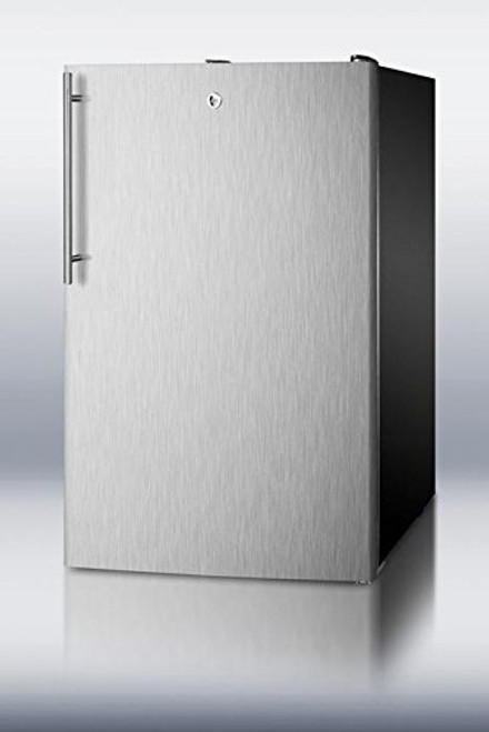 FS408BLSSHV 20 Medically Approved Upright Freezer with 2.8 cu. ft. Capacity Fully Finished Black Cabinet Factory-Installed Lock Pull-Out Drawers and Adjustable Thermostat in Stainless Steel