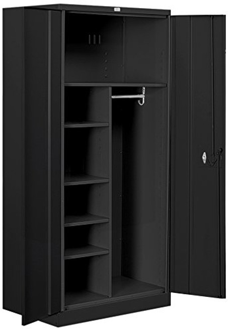 Salsbury Industries Combination Heavy Duty Storage Cabinet, Unassembled, Black