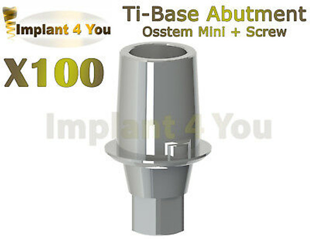 100X Dental Ti-Base For Osstem Hiossen Implant Mini Platform With Hex