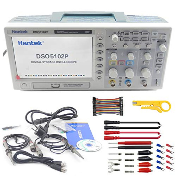Hantek DSO5102P Digital Oscilloscope 2CH 100MHz 1Gs 40K 7" TFT Signal Waveform 