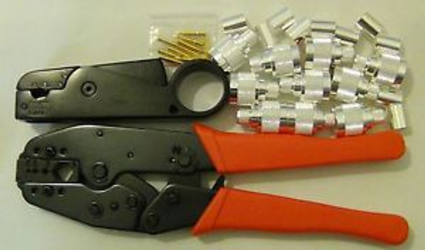 10 N Male SILVER Connector LMR-400 + PRO 3-BLADE Metal Cable STRIPPER+ CRIMPER