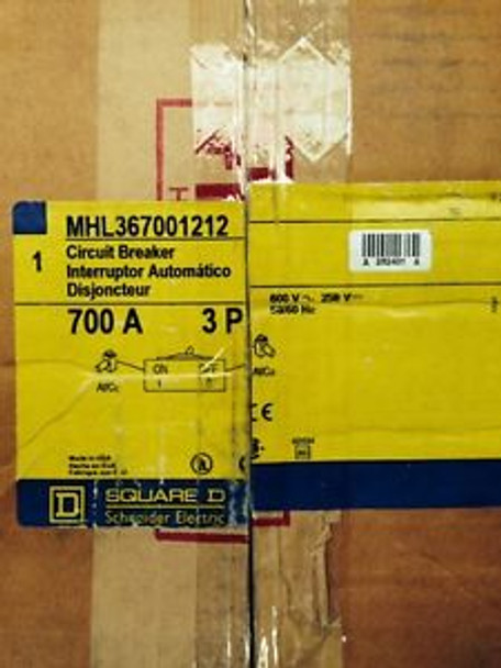 Square-D MHL36700  MHL367001212  New In Box 3P, 700A 480/600V  Free Shipping