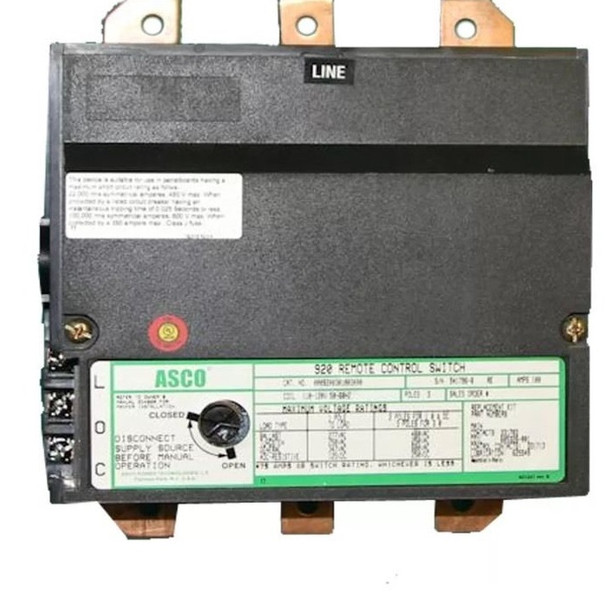 Asco 920 Lighting Contactor 60 amp 3 phase