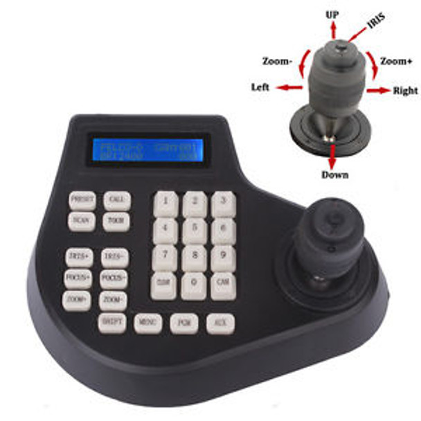 CCTV 4 Axis joystick Keyboard Controller LCD Display for PTZ Speed Dome Camera