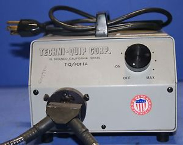 (1) Used Techni Quip Corp T-Q/FOI-1A Fiber Optic Light Illuminator Light Source