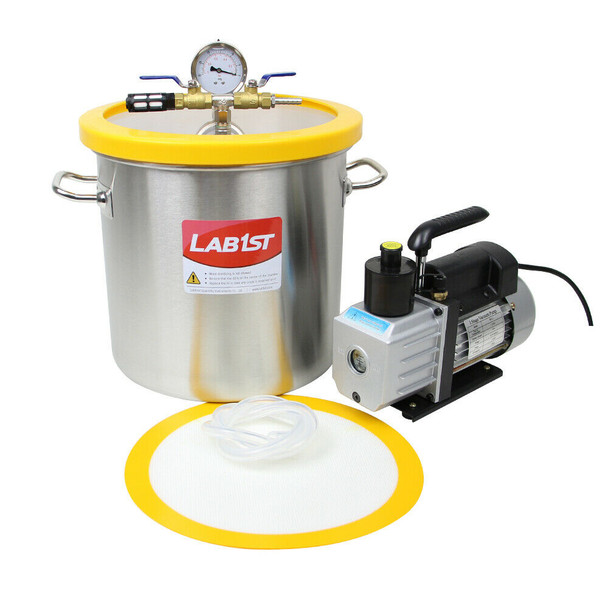 5 Gallon Stainless Steel Vacuum Chamber with 3CFM Pump for Degassing Silicone