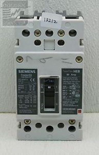 Siemens HEB3B060 Circuit Breaker 600Y/347V 60A 3P (NNB)